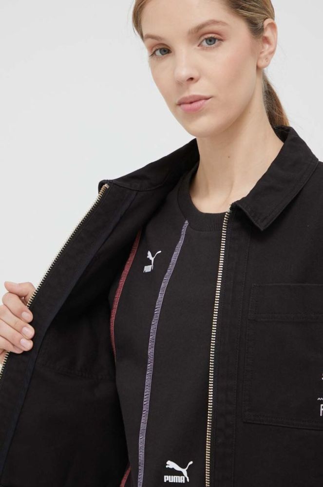 Джинсова куртка Puma X The Ragged Priest жіноча колір чорний перехідна oversize фото 8