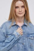 Джинсова куртка Pepe Jeans Turner Rainbow жіноча перехідна oversize колір блакитний