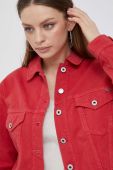 Джинсова куртка Pepe Jeans жіноча колір червоний перехідна