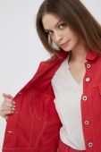 Джинсова куртка Pepe Jeans жіноча колір червоний перехідна