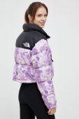 Пухова куртка The North Face NUPTSE SHORT JACKET жіноча колір фіолетовий зимова