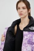 Пухова куртка The North Face NUPTSE SHORT JACKET жіноча колір фіолетовий зимова