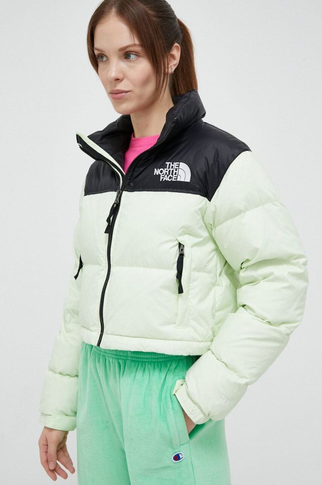 Пухова куртка The North Face NUPTSE SHORT JACKET жіноча колір зелений зимова