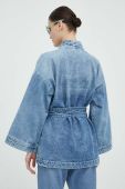 Джинсова куртка Mustang жіноча перехідна oversize колір блакитний
