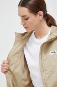 Куртка Fila жіноча колір бежевий перехідна oversize