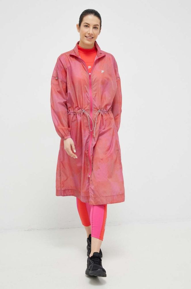 Вітровка Fila Rosciao колір рожевий перехідна oversize