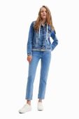 Джинсова куртка Desigual жіноча перехідна колір блакитний (2951127)