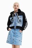 Куртка Desigual жіноча колір чорний перехідна oversize