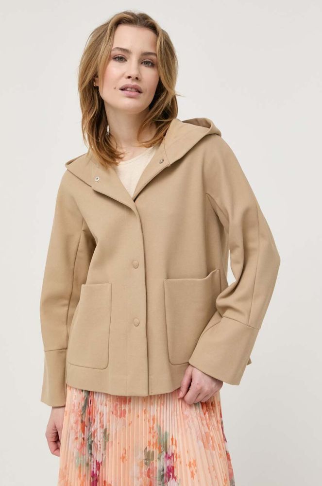 Куртка Max Mara Leisure жіноча колір бежевий перехідна oversize