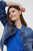 Джинсова куртка United Colors of Benetton жіноча перехідна колір блакитний (3122779)