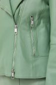 Шкіряна куртка BOSS жіноча колір зелений перехідна (3140093)
