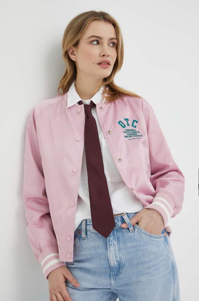 Куртка-бомбер Marc O'Polo DENIM жіноча колір рожевий перехідна