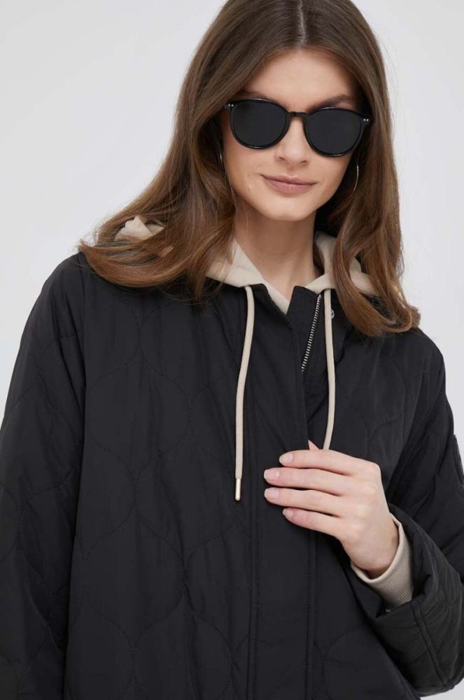 Куртка Tommy Hilfiger жіноча колір чорний перехідна (3103381) фото 4
