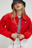 Куртка Tommy Jeans жіноча колір червоний перехідна