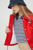 Куртка Tommy Jeans жіноча колір червоний перехідна