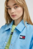 Куртка Tommy Jeans жіноча перехідна колір блакитний (2979750)