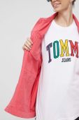 Джинсова безрукавка Tommy Jeans жіночий колір рожевий перехідний