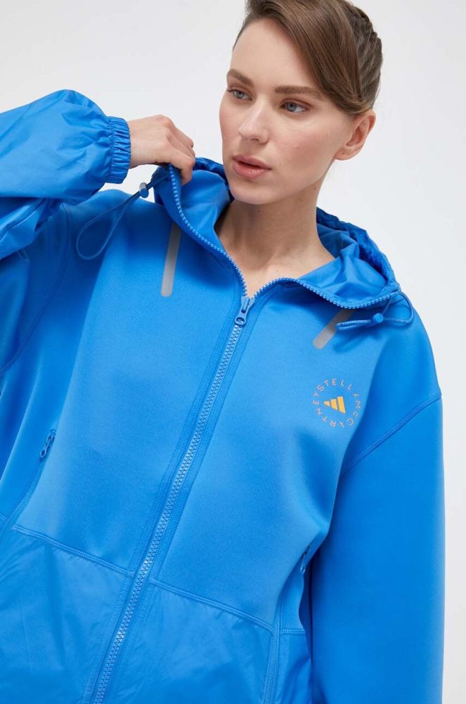 Спортивна куртка adidas by Stella McCartney перехідна oversize колір блакитний