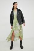 Сукня AllSaints колір зелений midi oversize