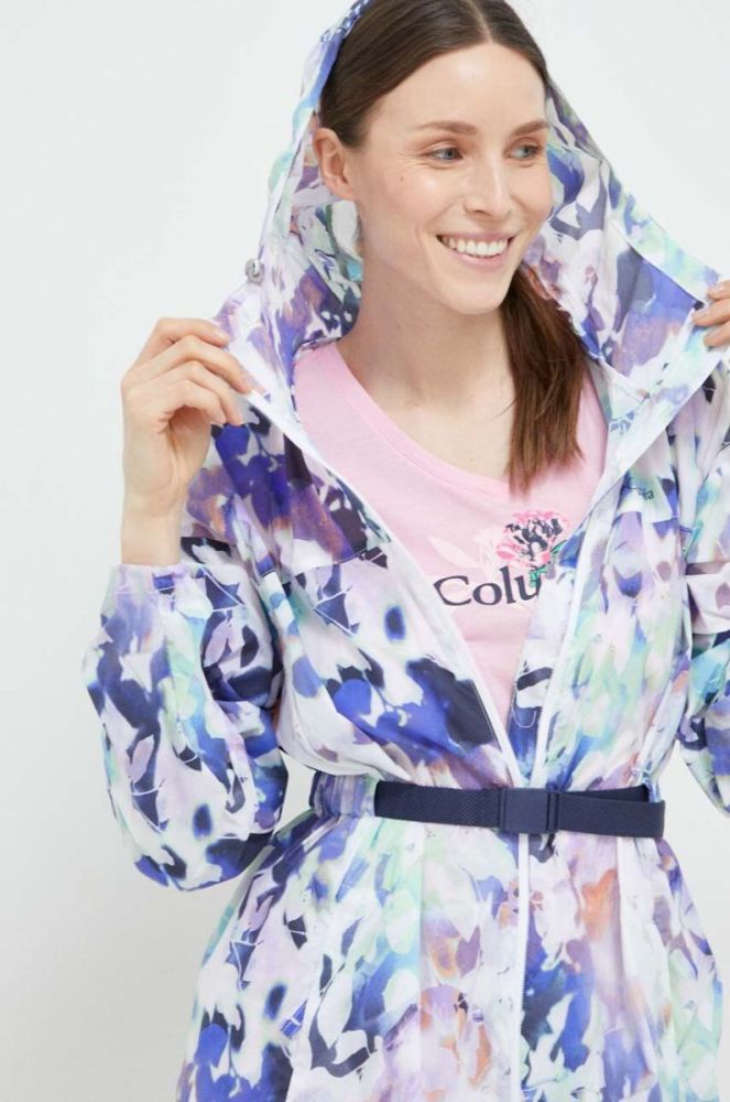 Куртка Columbia жіноча колір білий перехідна фото 4