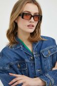 Джинсова куртка Lee жіноча колір синій перехідна oversize