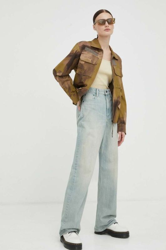 Куртка G-Star Raw жіноча колір зелений перехідна oversize фото 2