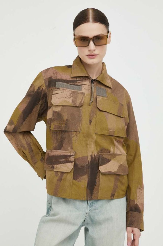 Куртка G-Star Raw жіноча колір зелений перехідна oversize фото 4
