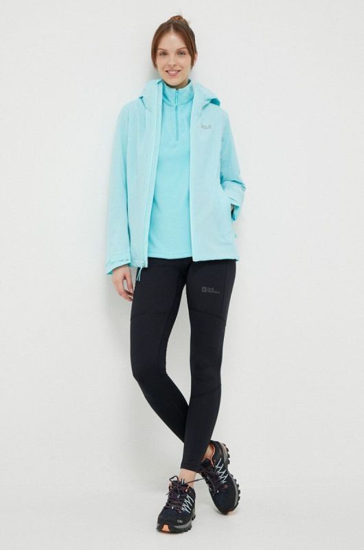 Куртка outdoor Jack Wolfskin Pack & Go Shell колір бірюзовий фото 2