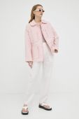 Куртка Samsoe Samsoe жіноча колір рожевий перехідна