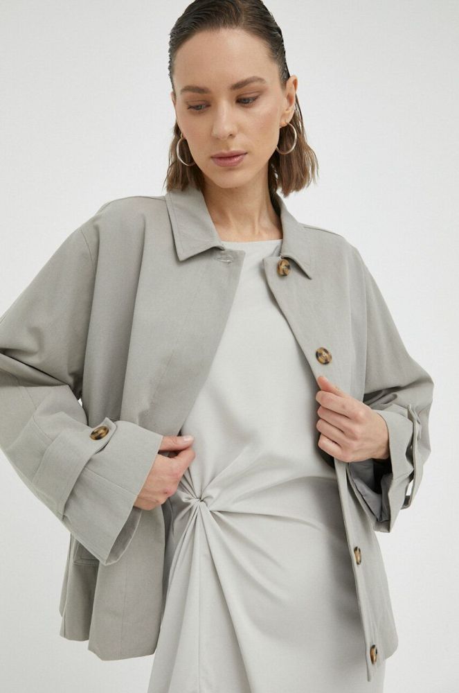 Куртка Lovechild жіноча колір сірий перехідна