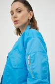 Куртка-бомбер Gestuz жіночий перехідна колір блакитний