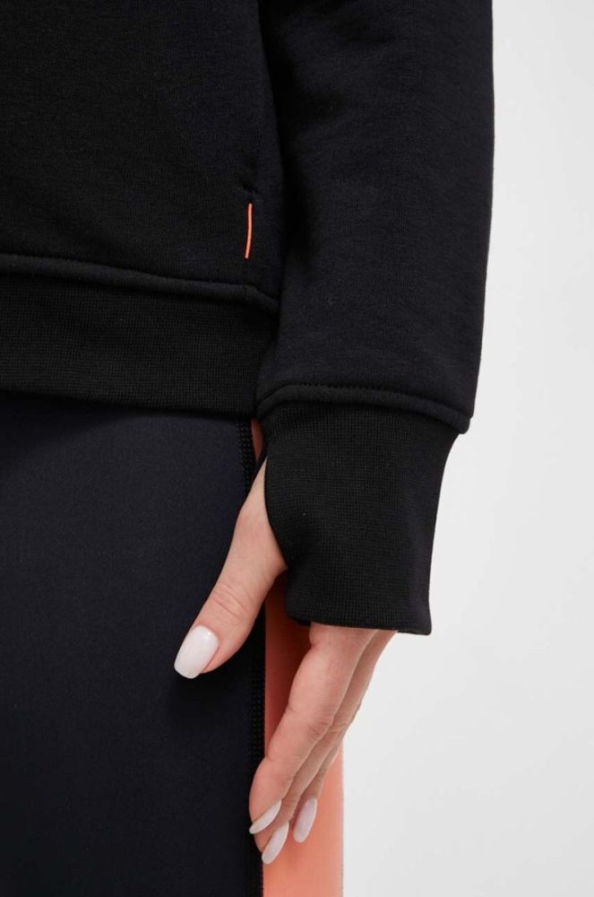 Кофта Mammut ML Hooded жіноча колір чорний з капюшоном однотонна фото 5