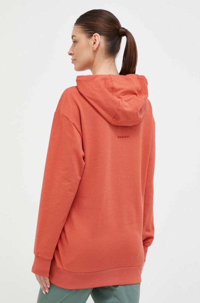 Кофта Mammut ML Hoody Logo жіноча колір рожевий з капюшоном з аплікацією фото 3