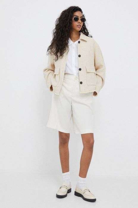 Куртка Joop! жіноча колір бежевий перехідна oversize