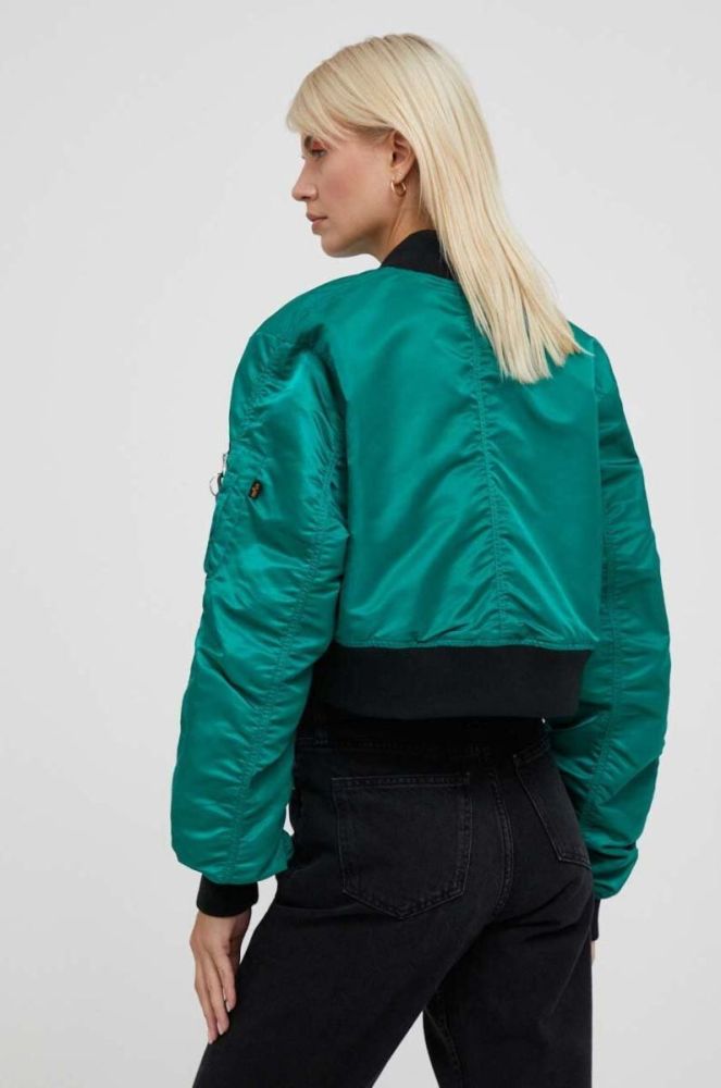 Куртка Alpha Industries MA-1 BOXY WMN жіноча колір зелений перехідна фото 3