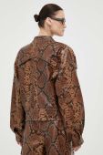 Шкіряна куртка Gestuz Rivera жіноча колір коричневий перехідна oversize