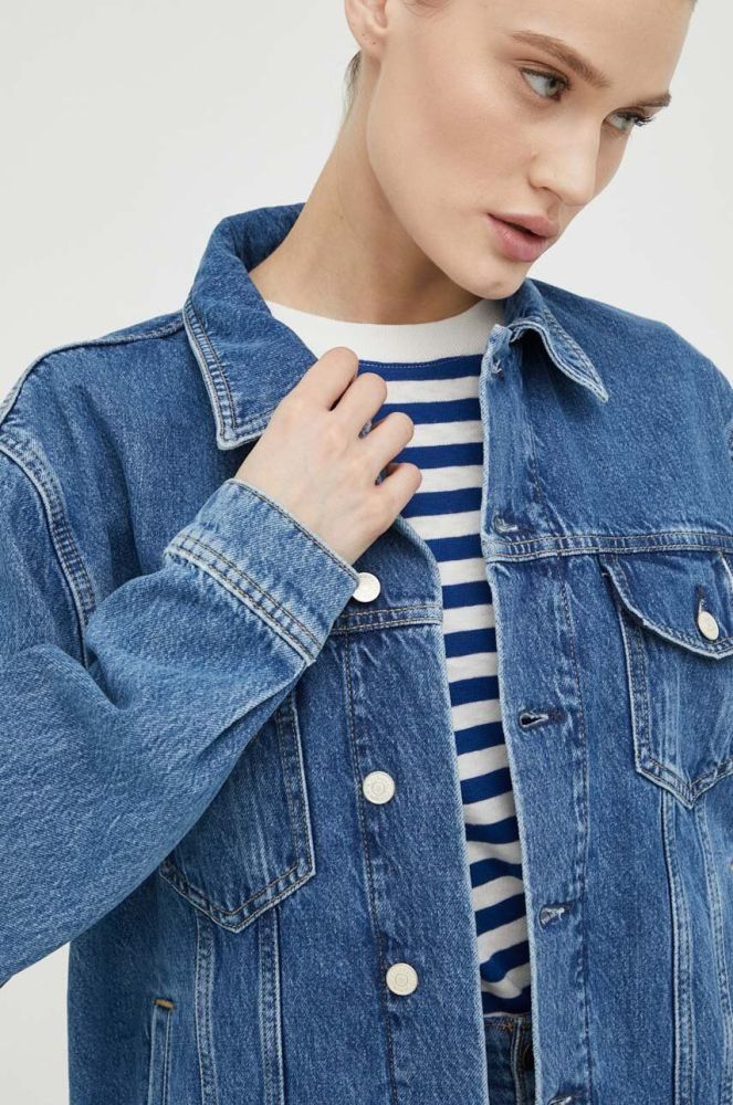 Джинсова куртка Marc O'Polo DENIM жіноча перехідна oversize колір блакитний