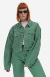Джинсова куртка KSUBI Cropped жіноча колір зелений перехідна oversize WPS23JK004-green