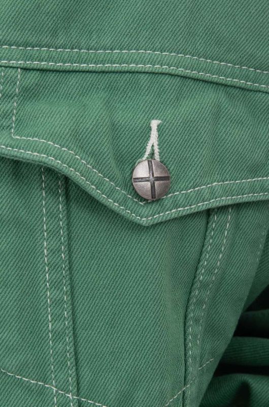 Джинсова куртка KSUBI Cropped жіноча колір зелений перехідна oversize WPS23JK004-green фото 2