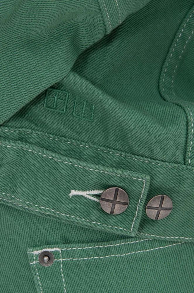 Джинсова куртка KSUBI Cropped жіноча колір зелений перехідна oversize WPS23JK004-green фото 8