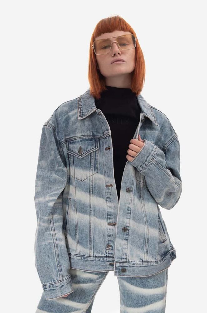 Джинсова куртка KSUBI жіноча перехідна oversize WPS23JK006-DENIM колір блакитний фото 5