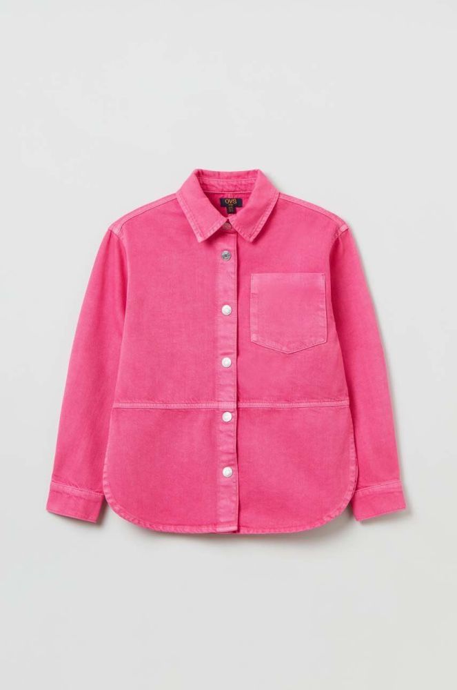 Дитяча джинсова куртка OVS колір рожевий