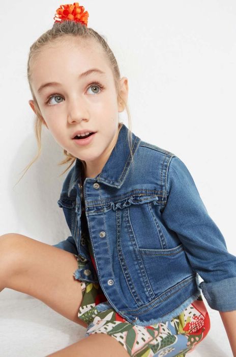 Дитяча джинсова куртка Mayoral колір синій