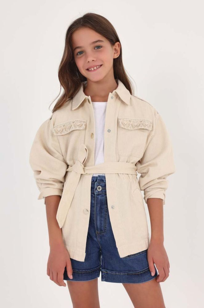 Дитяча джинсова куртка Mayoral колір бежевий (2943260)