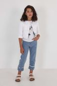 Дитяча джинсова куртка Mayoral колір білий