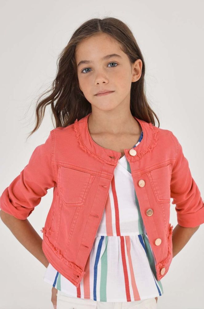 Дитяча джинсова куртка Mayoral колір рожевий (2965205)