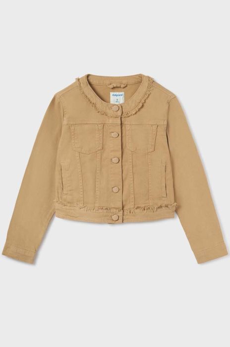Дитяча джинсова куртка Mayoral колір коричневий