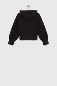 Дитяча кофта Sisley колір чорний з капюшоном з принтом (3059258)
