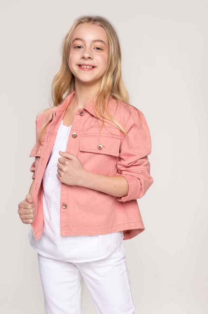 Дитяча джинсова куртка Coccodrillo колір рожевий (3158907)