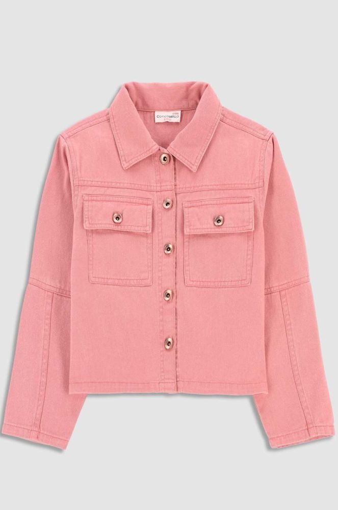Дитяча джинсова куртка Coccodrillo колір рожевий (3158914)